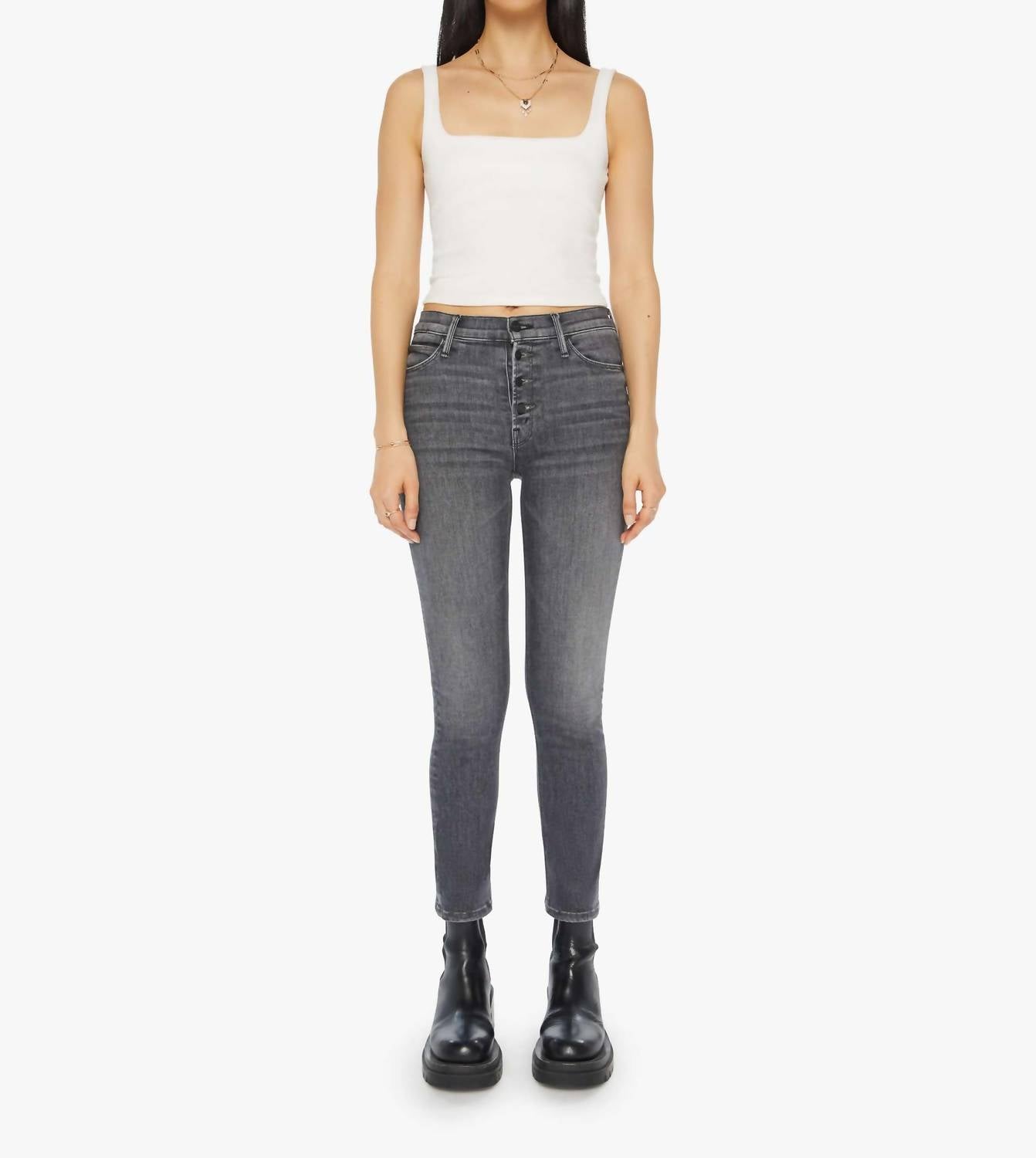 

Джинсы Pixie Mid Rise Dazzler Ankle Jean In Up In Smoke Mother