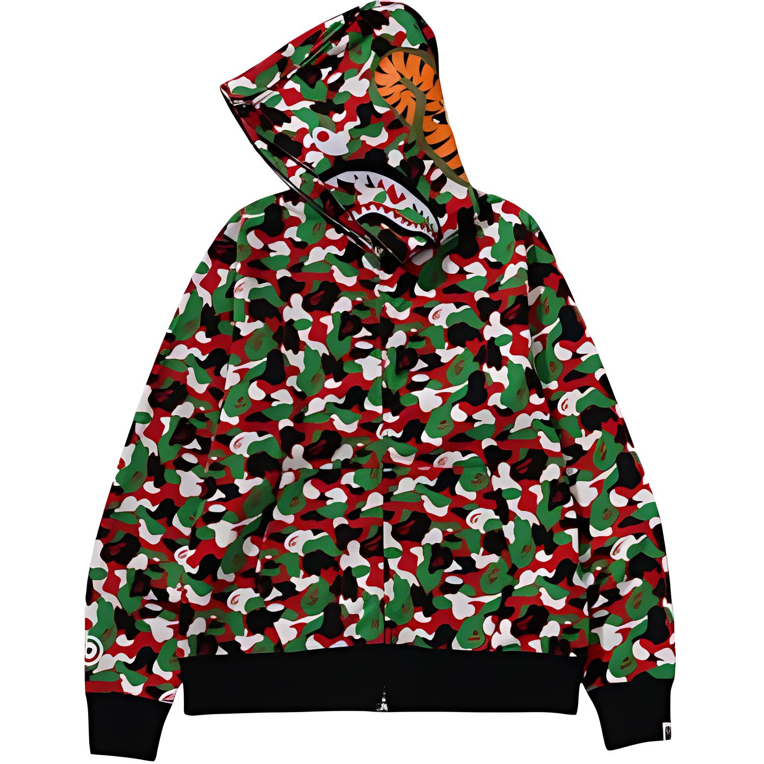 Куртка Bape Store Dubai Separate Shark Full Zip Hoodie A BATHING APE, мультиколор — фото 2