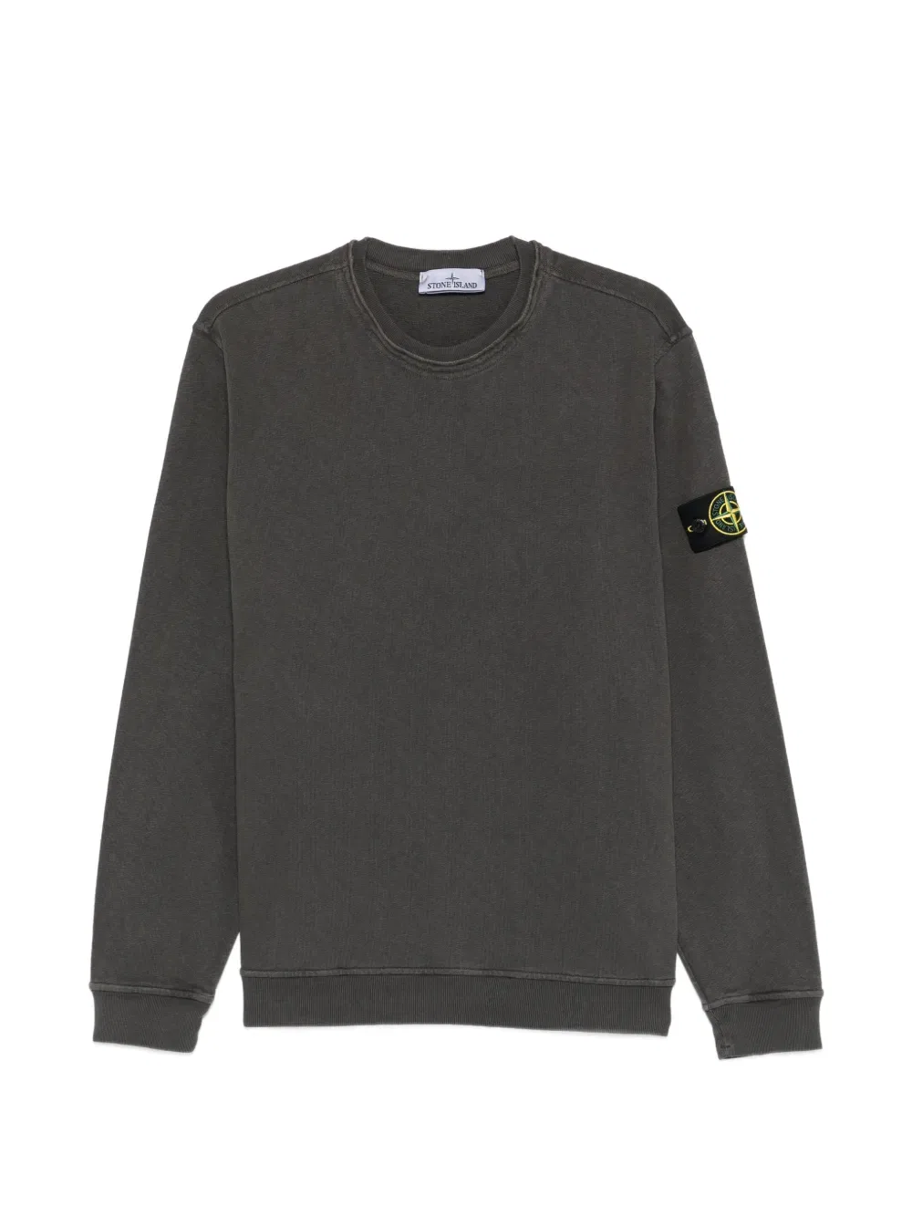 Толстовка с круглым вырезом и нашивкой с логотипом Stone Island, серый