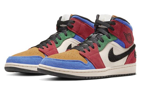 Кроссовки 1 mid x blue the great Air Jordan, белый — фото 3