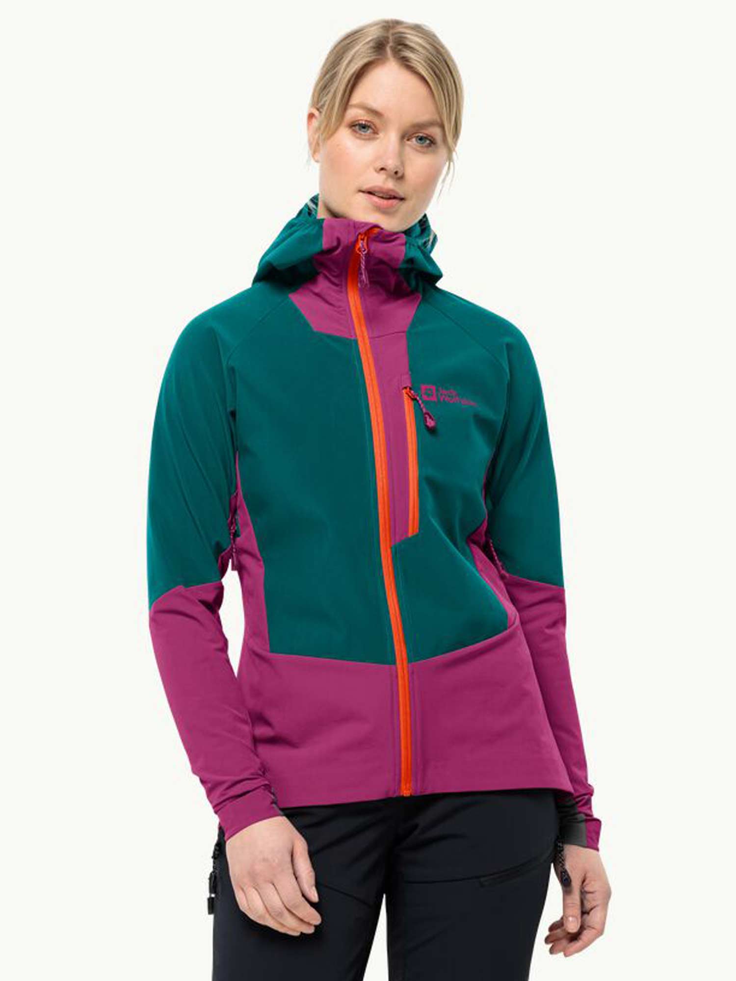 

Куртка Jack Wolfskin ALPSPITZE HOODY W, разноцветный