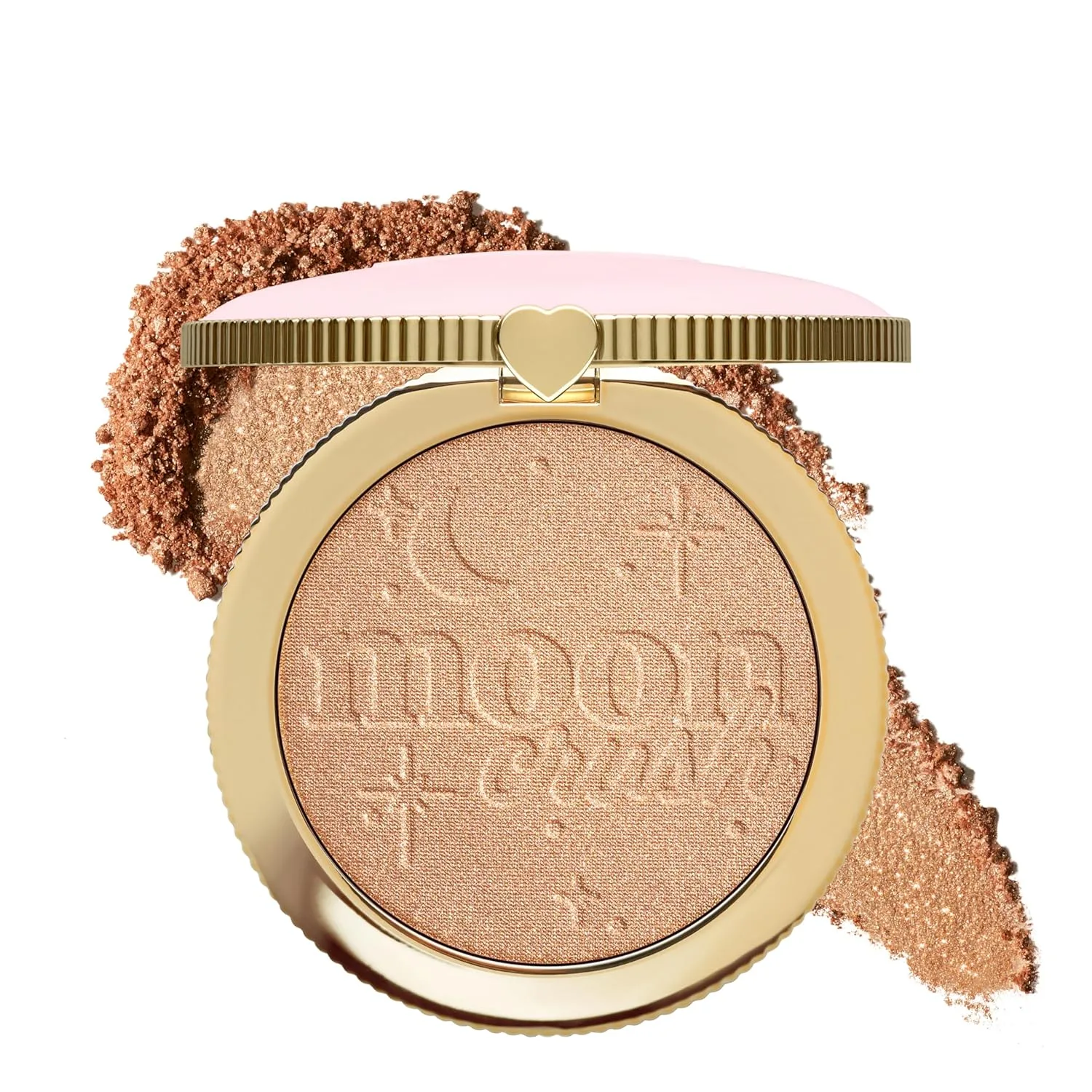 Хайлайтер Too Faced Moon Crush | Полупрозрачный, пудровый, с глянцевым блеском, хайлайтер для макияжа, 0,24 унции, 02 Summer Moon (Bronzed Rose Gold)