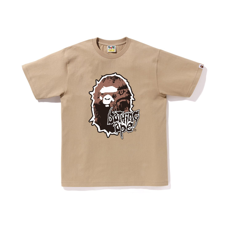 

Футболка Bape Mad Ape Head Tee A BATHING APE, бежево-желтый BGX