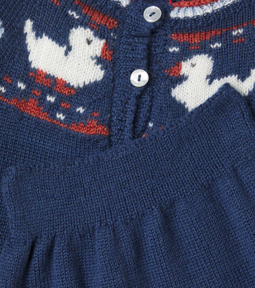 Комплект кардиган и штаны Baby Mavi из шерсти La Coqueta, Soft Denim Melange — фото 2