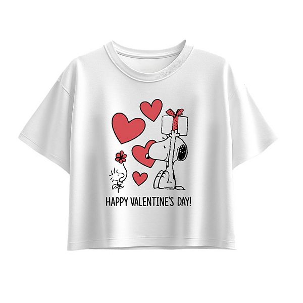 

Футболка с принтом Peanuts Snoopy & Woodstock Happy Valentine's Day для девочек 7-16 Licensed Character, White