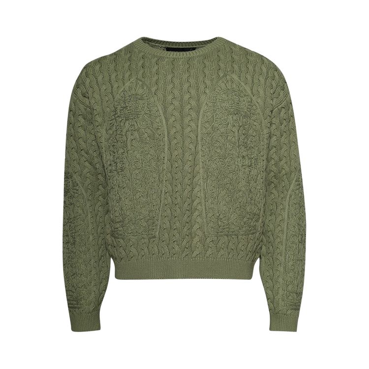 

Свитер Who Decides War Lagoon Cable Knit Sweater 'Olive', зеленый