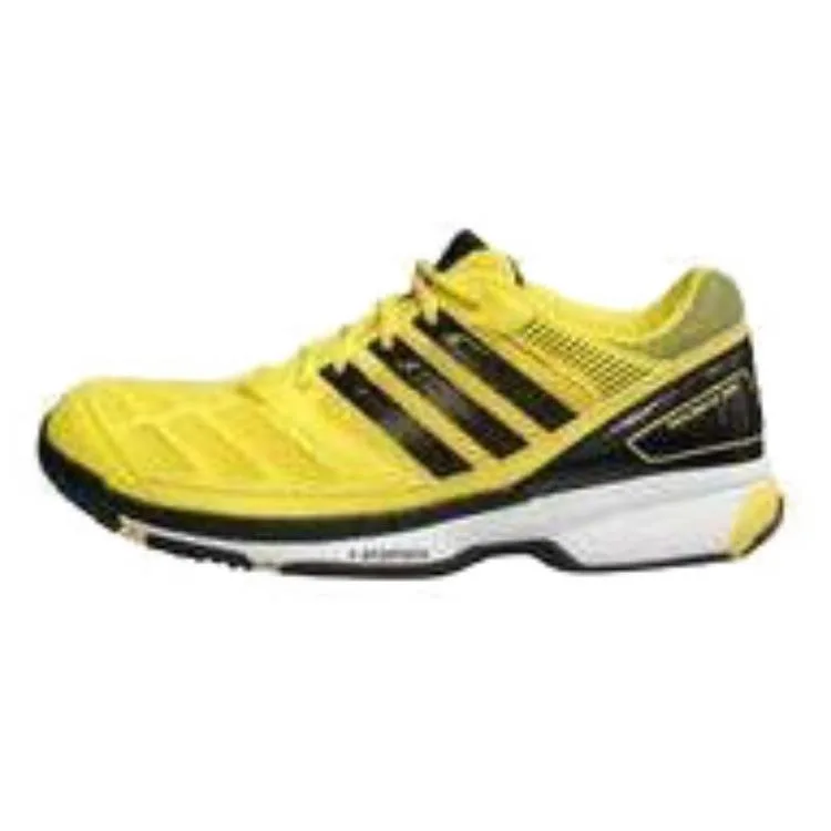 Adidas Мужские низкие бадминтонные кроссовки желто-черные с амортизацией и износостойкостью