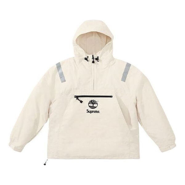 

Куртка x timberland reflective taping anorak 'white black' Supreme, белый