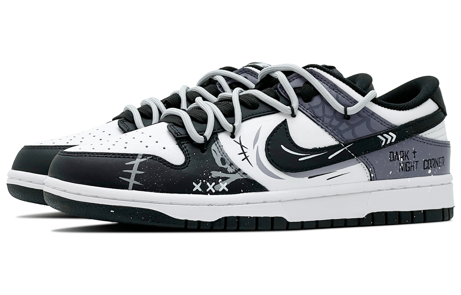 Кроссовки для скейтбординга Dunk Abrasion Resistant низкие Unisex черные белые серые Nike, черный белый серый — фото 4
