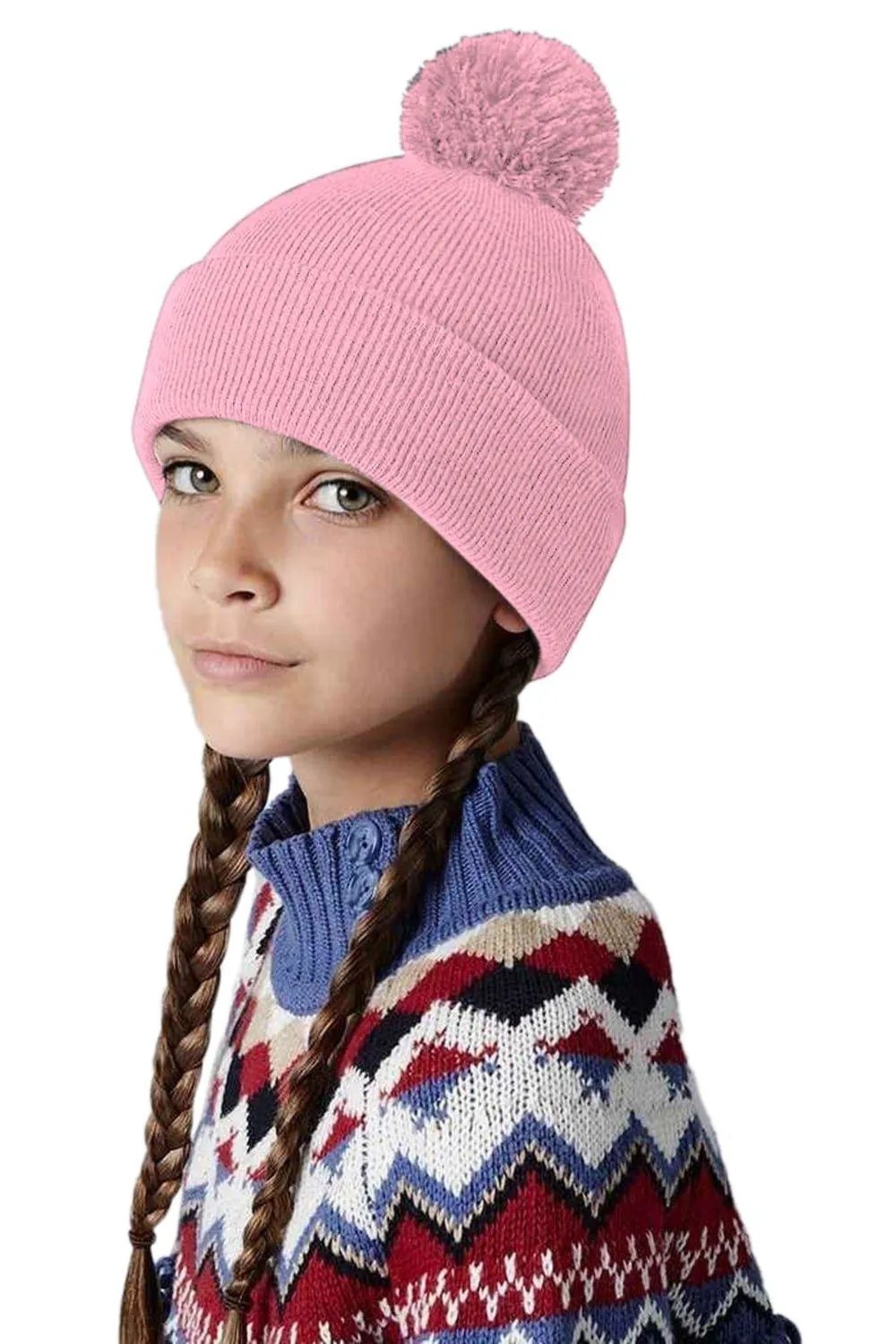 

Оригинальная шапка с помпоном Beechfield, розовый