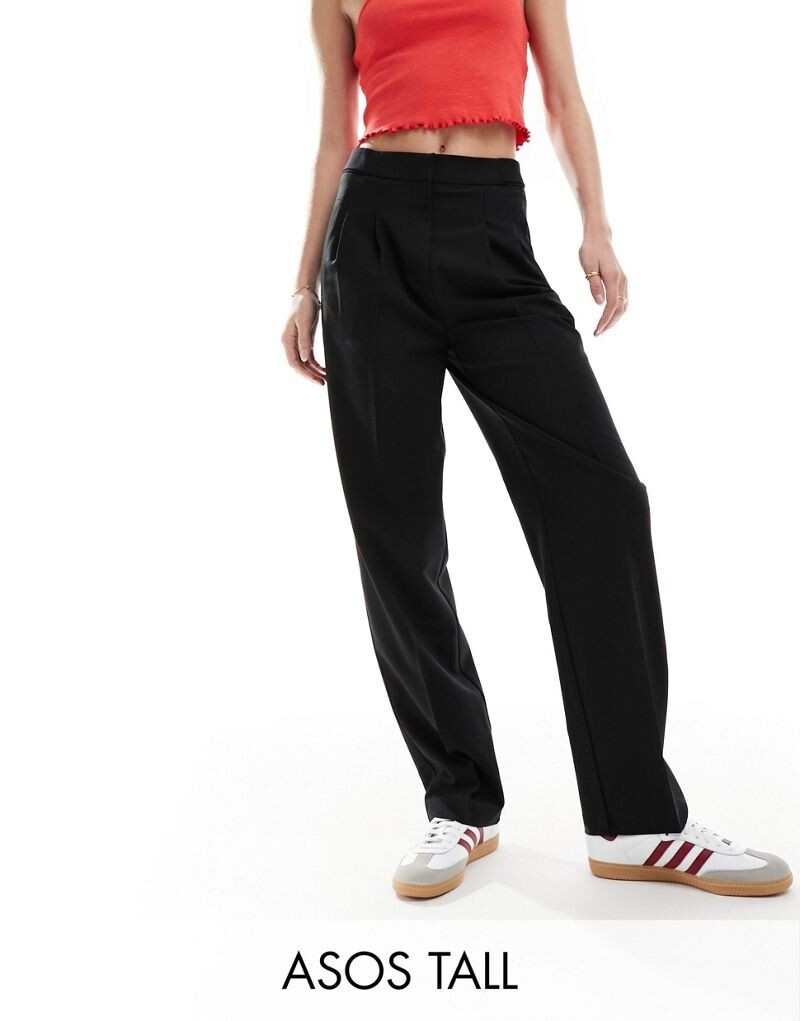 

Черные строгие брюки-бочонки ASOS DESIGN Tall