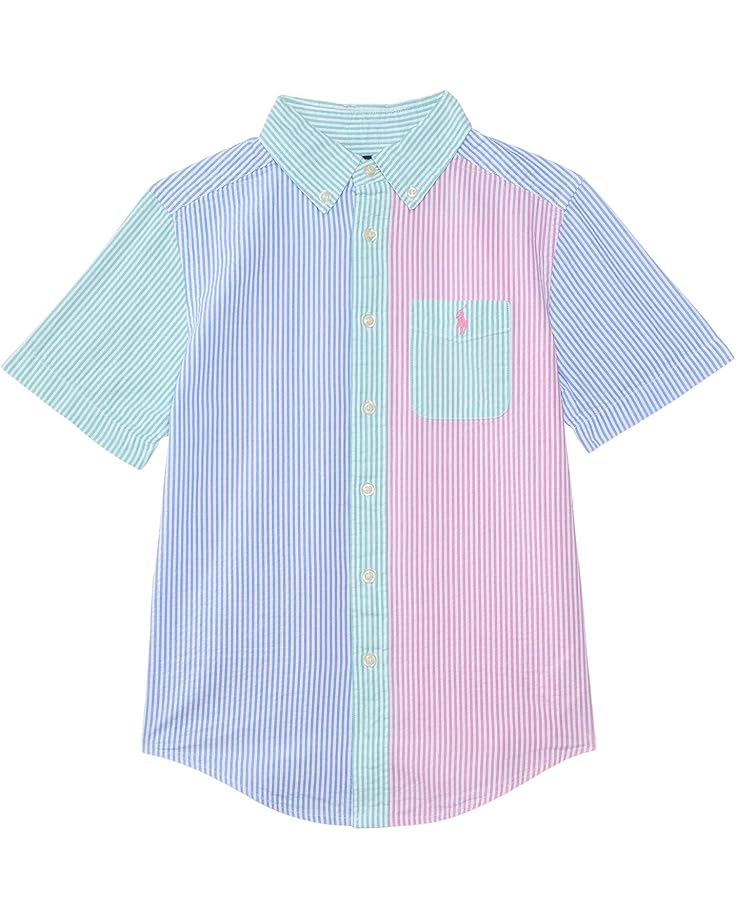 

Рубашка Polo Ralph Lauren Kids Striped Cotton Seersucker Fun Shirt, цвет B6750 Seersucker Stripe Funsh