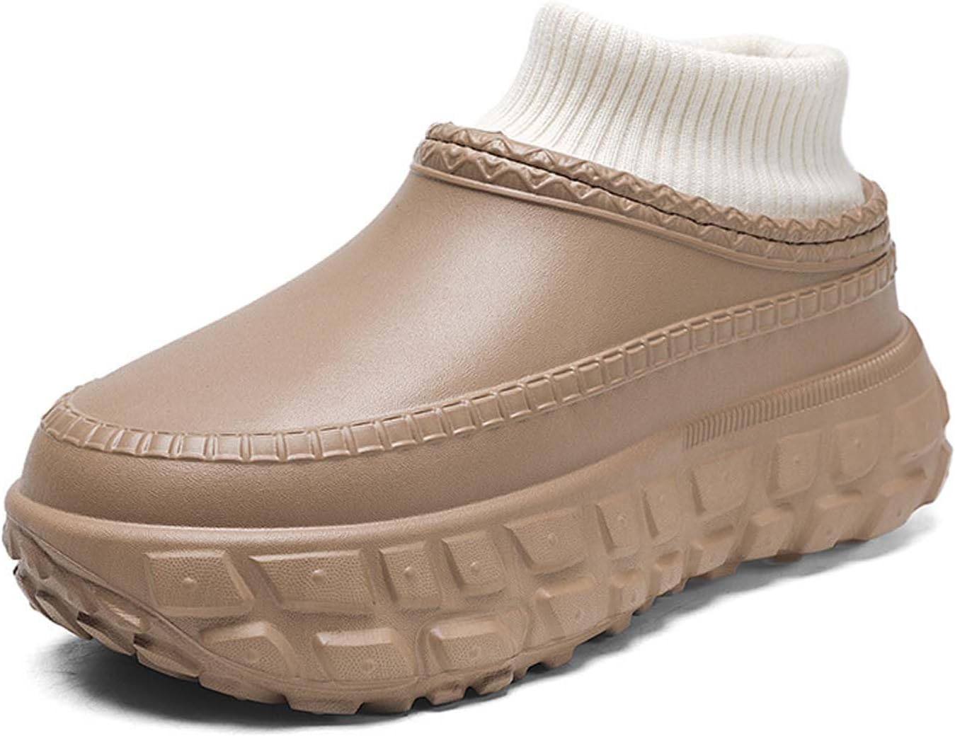 

Классические сабо с подкладкой для женщин и мужчин, унисекс, теплые меховые сабо, водонепроницаемые, зимние пушистые тапочки для дома и улицы Generic, коричневый