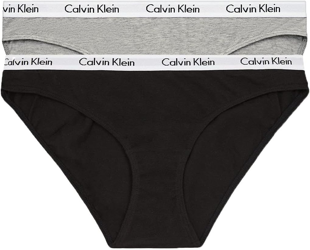 

Женские хлопковые трусики-бикини Calvin Klein Carousel, 2 шт., Black(Qd1646O-001)/Heather Grey