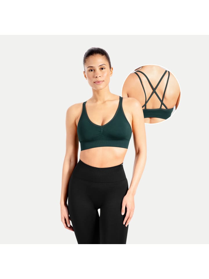 

SMILODOX Спортивный бюстгальтер Maria Solid Scrunch цвета бензина