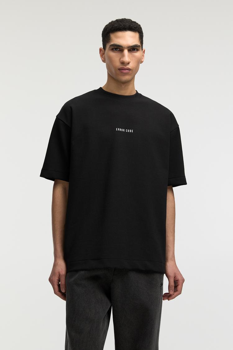 

Толстовка с коротким рукавом Pull And Bear, черный