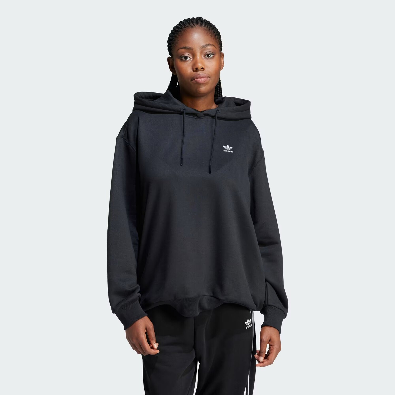 

Толстовка оверсайз с трилистником Adidas, цвет Black