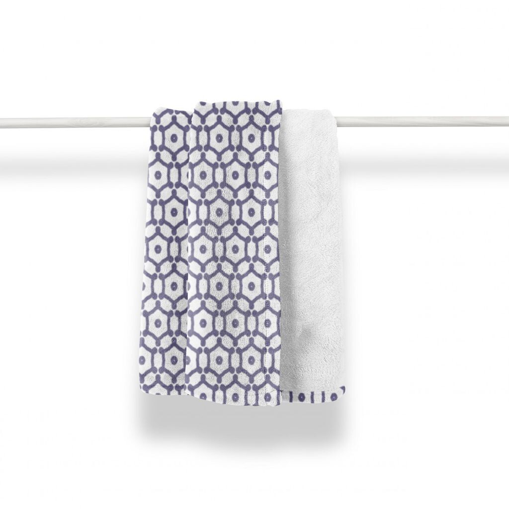 

ABAKUHAUS Абстрактное мягкое фланелевое флисовое одеяло, Circle Floral Elements Art, уютный плюш для использования в помещении и на открытом воздухе, 125 x 175 см, белый, фиолетово-синий