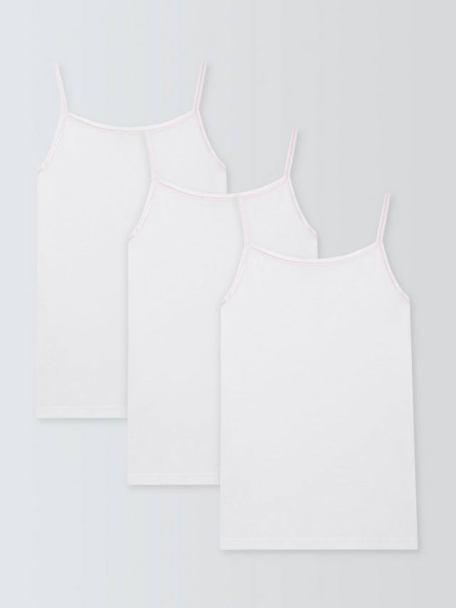Детские майки с вышитым краем John Lewis, Pack of 3, White — фото 4