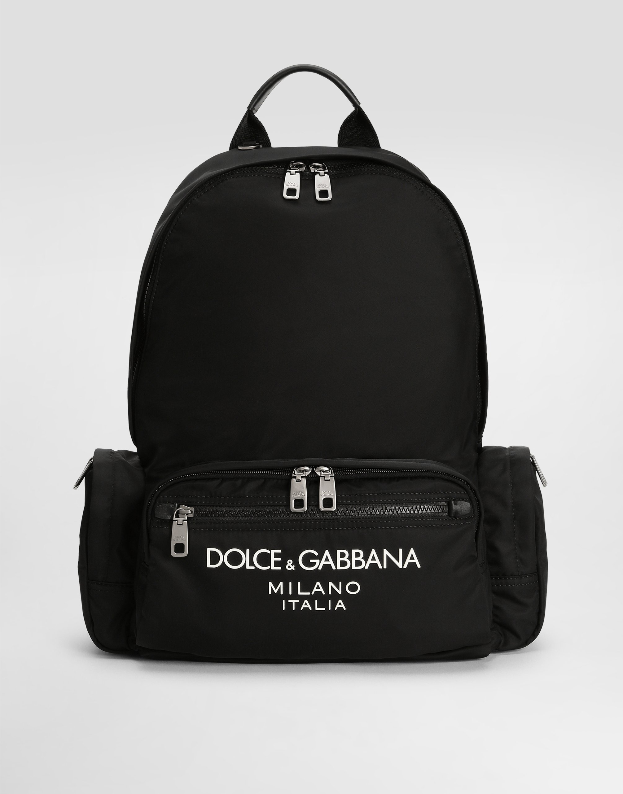 

Нейлоновый рюкзак с резиновым логотипом Dolce & Gabbana, черный