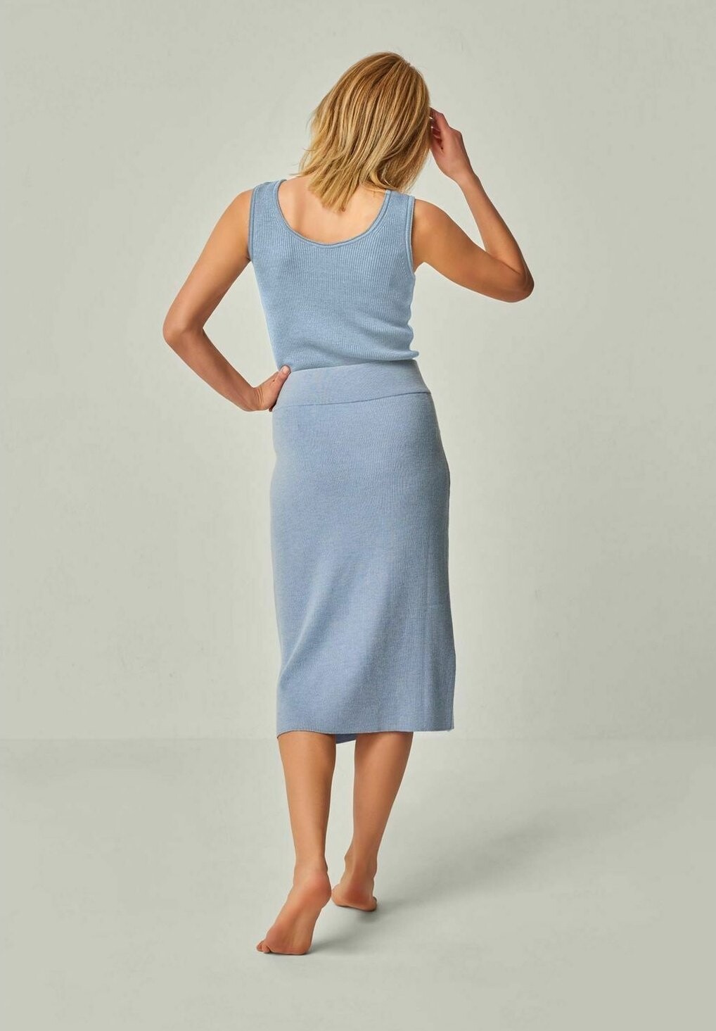 

Юбка-карандаш ERIKA MERINO SKIRT IN RIB KNIT YOU LOOK PERFECT, светло-голубой