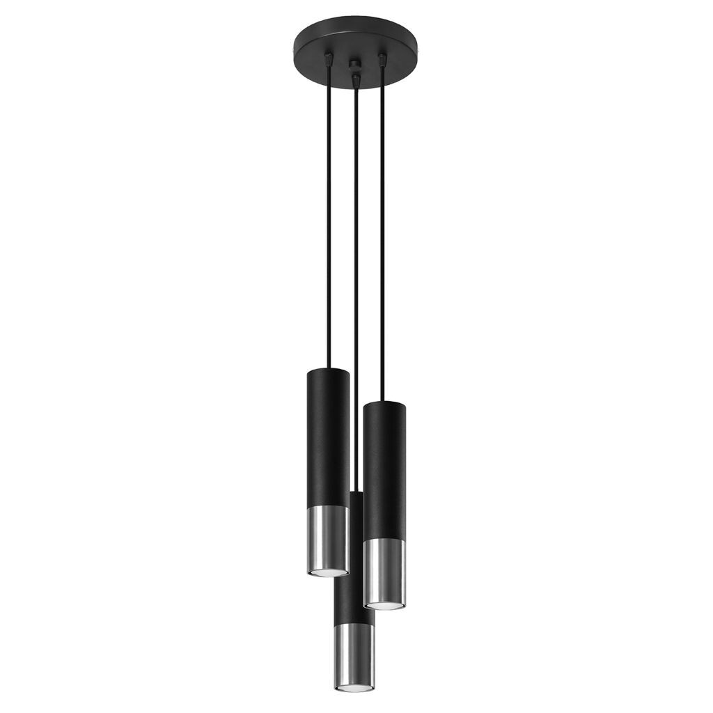 

Подвесной светильник LOOPEZ 3P черный/хром 3xGU10 40W сталь 90x20x20см Sollux Lighting