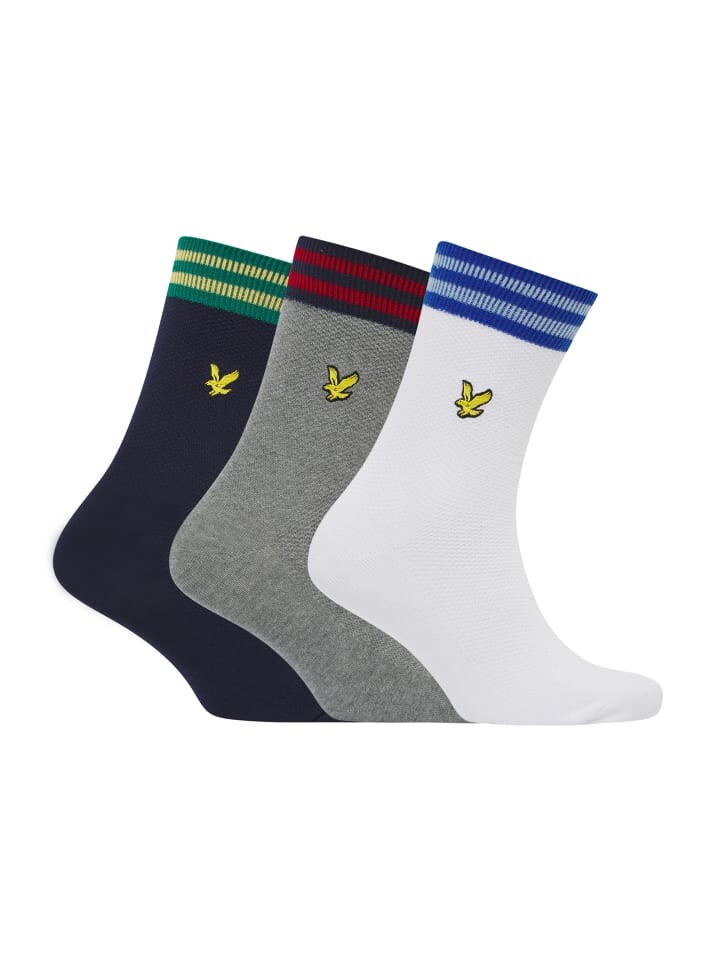 

Носки Lyle & Scott Socken 3-Er Set, цвет Dunkelblau/Weiß/Meliertes Grau