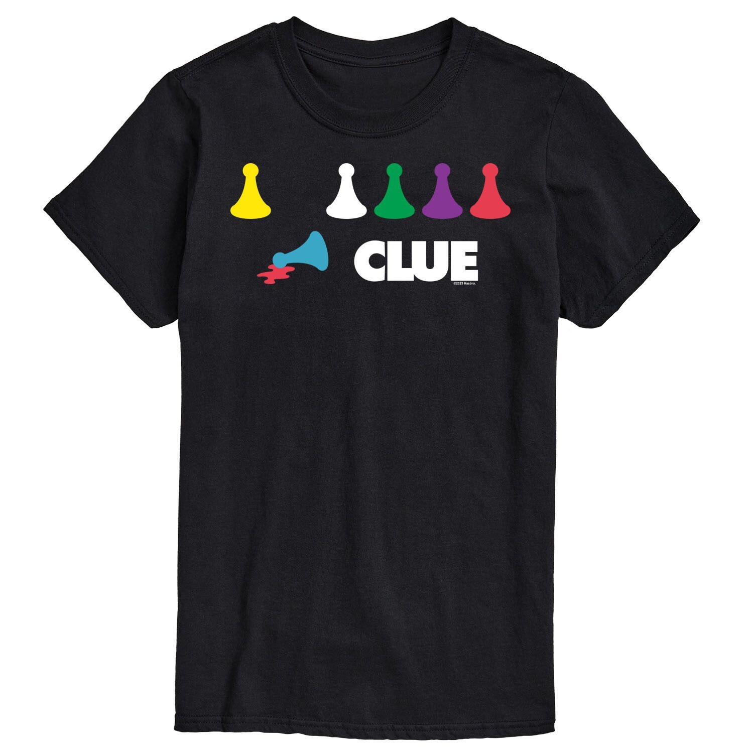 

Футболка с рисунком Big & Tall Clue Game Pieces Licensed Character, черный