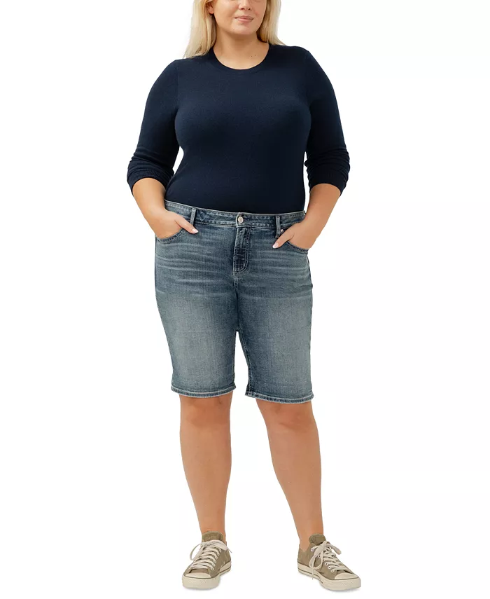 

Шорты-бермуды Elyse Denim больших размеров Silver Jeans Co., синий