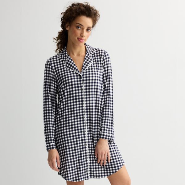 

Женская уютная пижамная сорочка Draper James, цвет navy gingham
