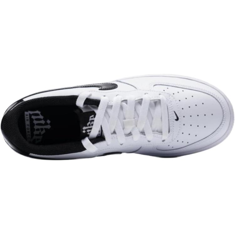 Nike Детские низкие кроссовки для скейтбординга Air Force 1 Lv8, износостойкие, дышащие, белые и черные — фото 4