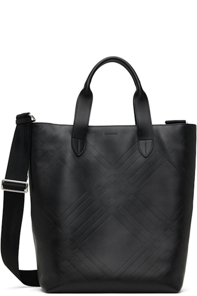 

Черная тисненая клетчатая сумка Burberry