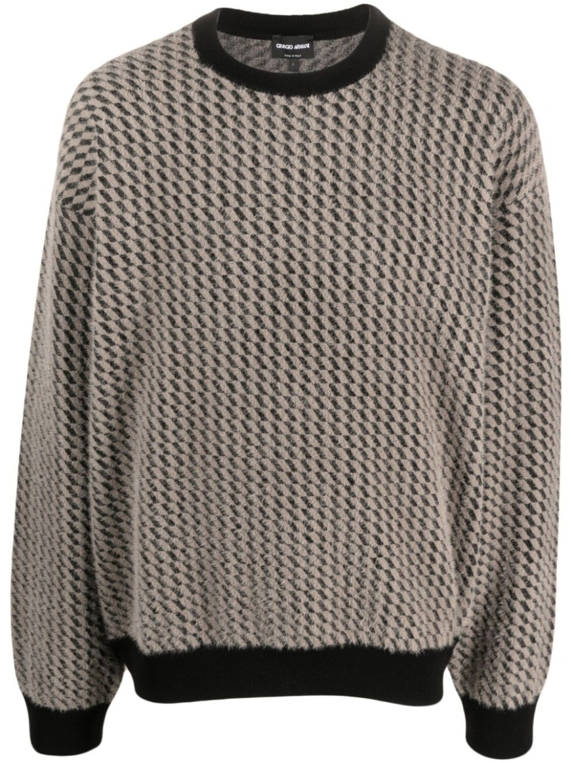 

Жаккардовый джемпер с круглым вырезом Giorgio Armani, нейтральный цвет