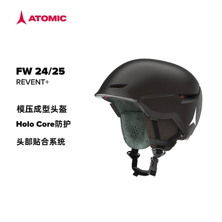 

Atomic Горнолыжный шлем 2425, защита от ударов при катании на лыжах, серия Revent, черный цвет, размер M