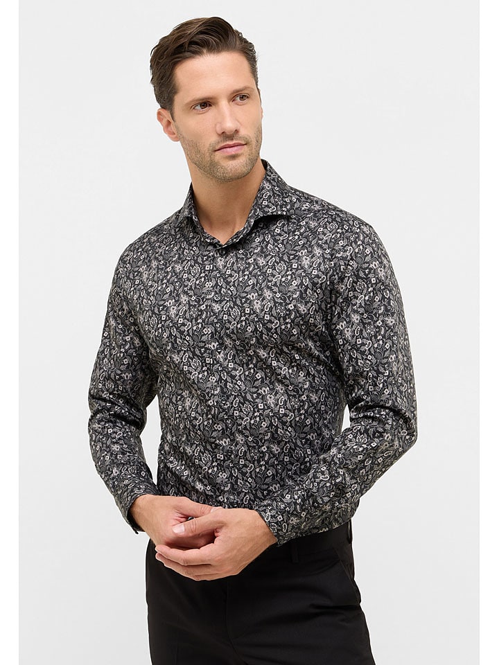 

Eterna Рубашка - современный крой - антрацитово-черного цвета