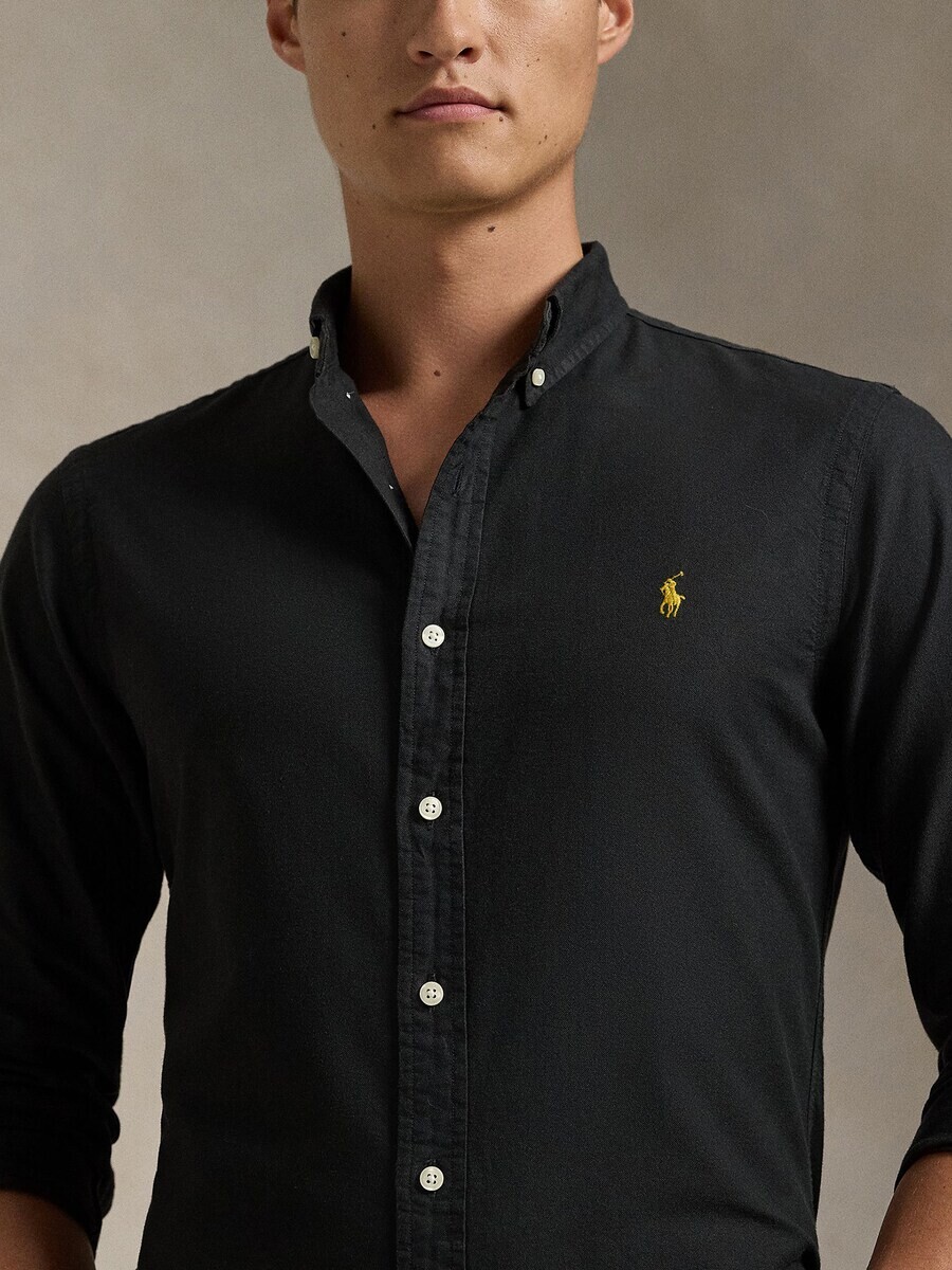 Повседневная рубашка Polo Ralph Lauren Slim fit Button Up Shirt, черный — фото 3