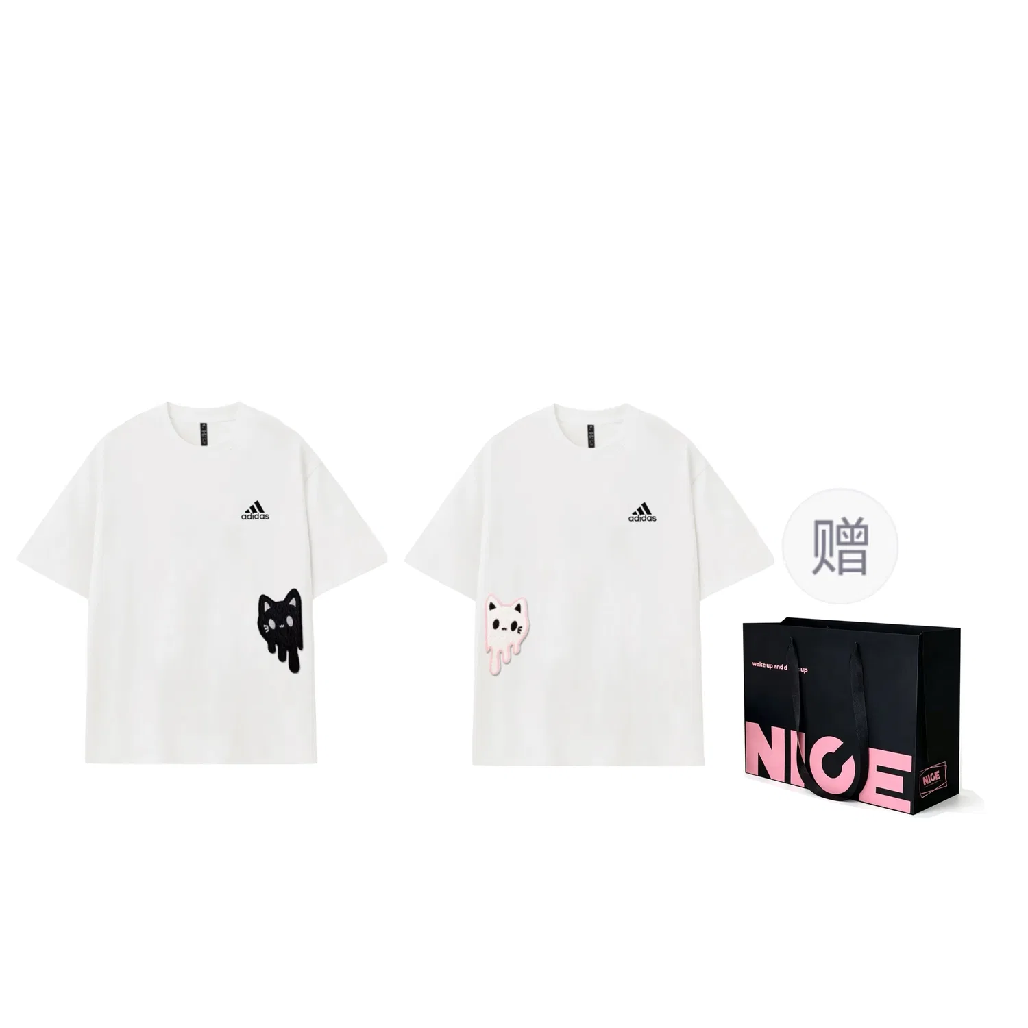 Футболка Adidas MUST HAVES с принтом Meow Cat 2 Pack