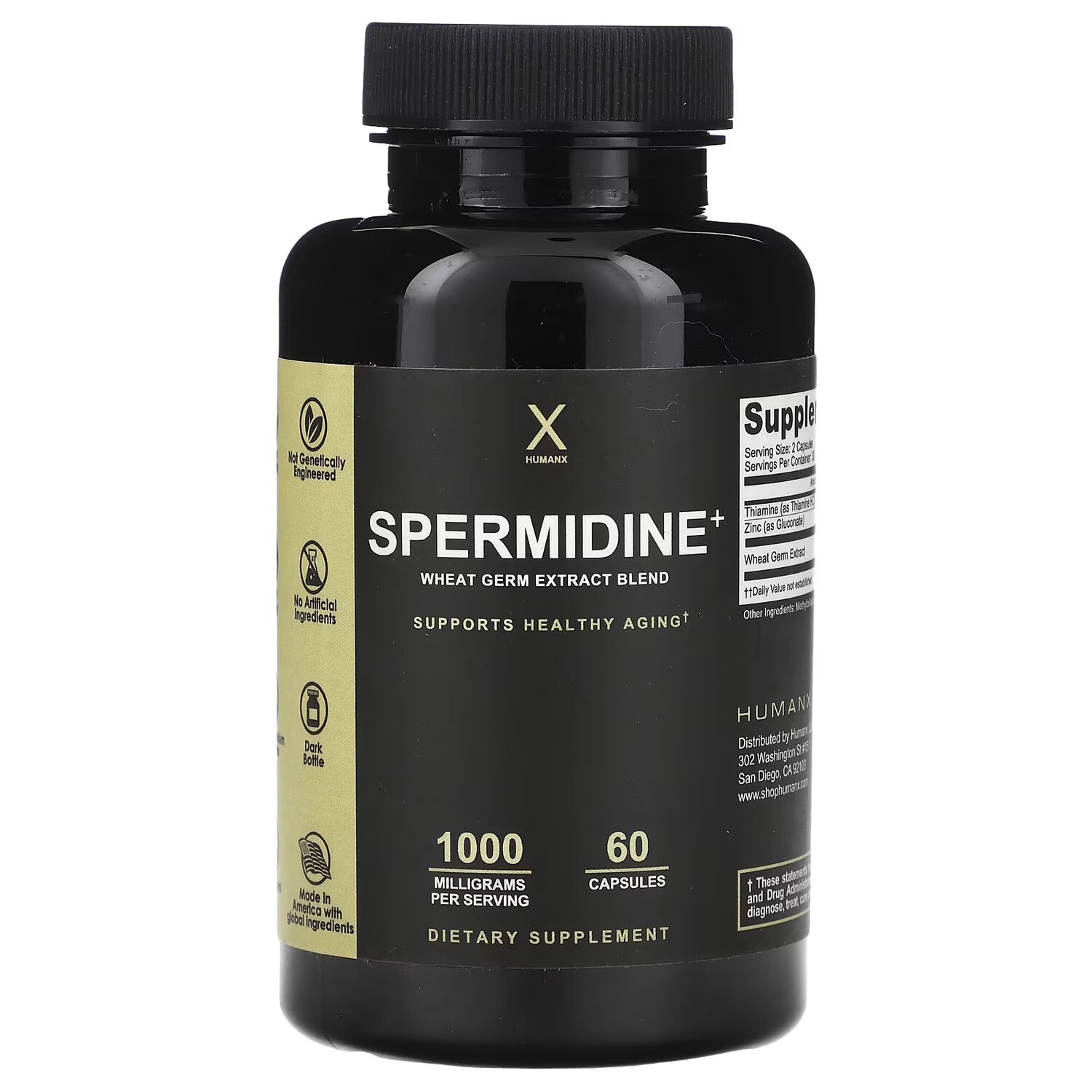 

Смесь экстрактов зародышей пшеницы Humanx Spermidine+ без стеарата магния, 1000 мг