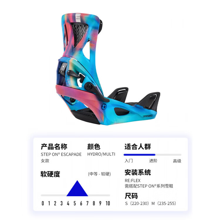 

Крепление для сноуборда Lengshan, STEP ON Burton быстрое крепление для начинающих женщин 2425, двойная доска - Colorful_24_25 размер S