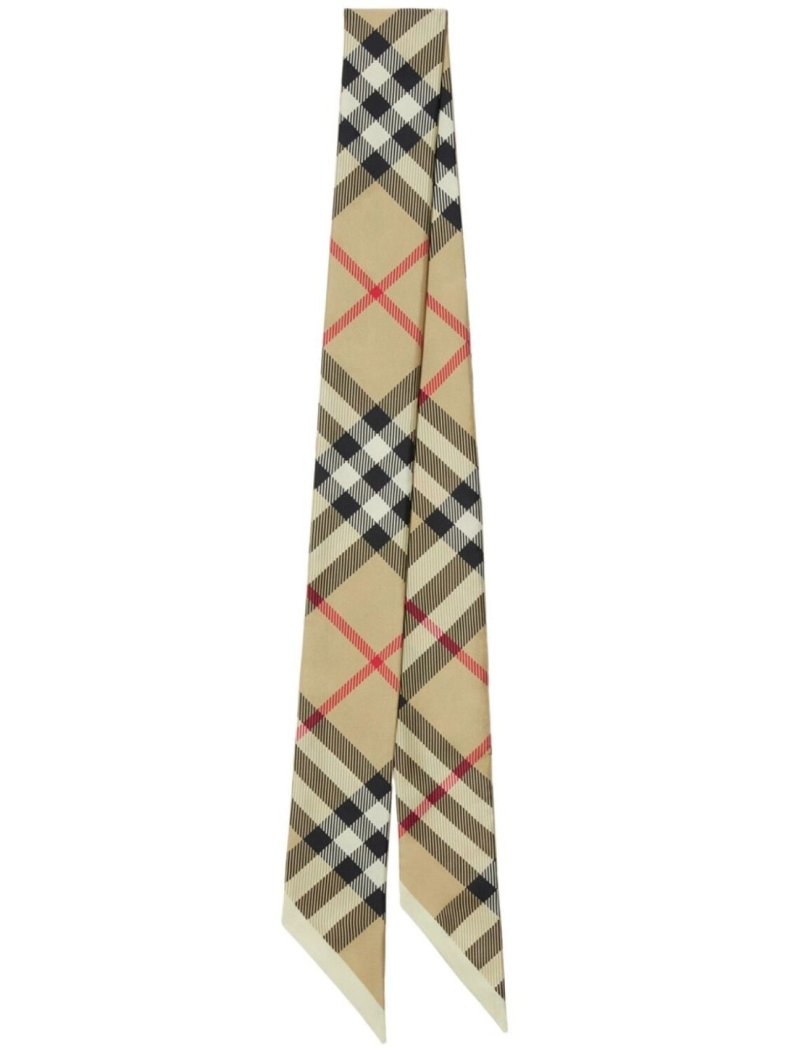 

Burberry узкий шелковый шарф в клетку Vintage Check, нейтральный цвет