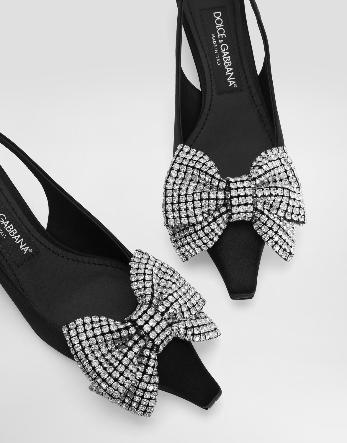 Атласные туфли с открытой пяткой, украшенные стразами Dolce & Gabbana, мультиколор — фото 4