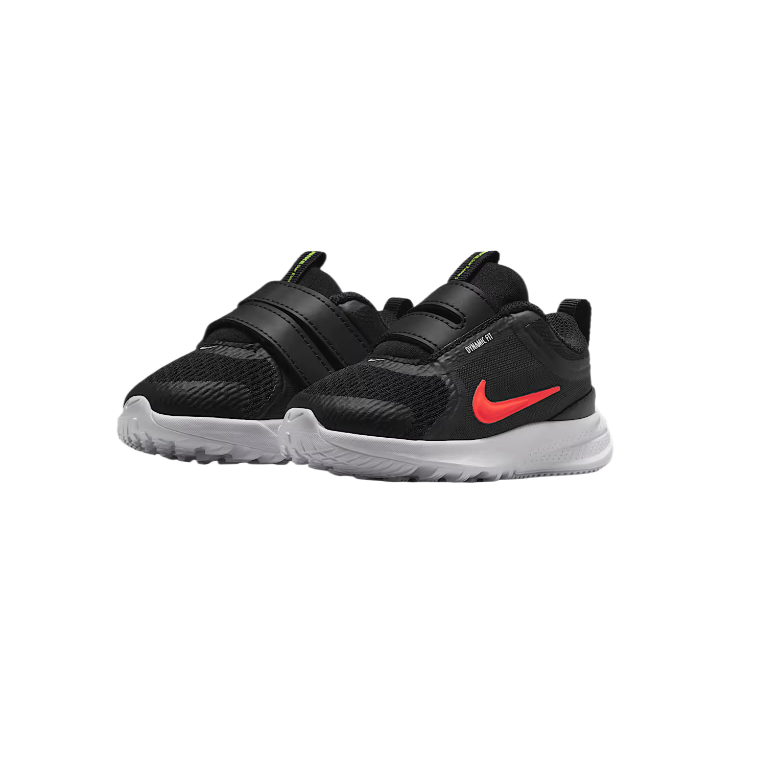 Дышащая и упругая ткань Low top Toddler Shoes для малышей Nike, черный/coal черный/светло neon желтый/bright темно красный — фото 4