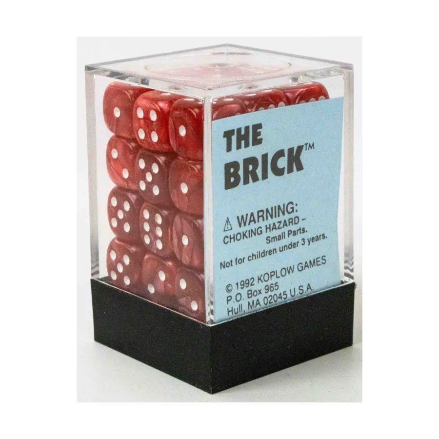 

Кирпич, The - d6 Мраморно-красный с белым (36), Dice - Opaque (Koplow)