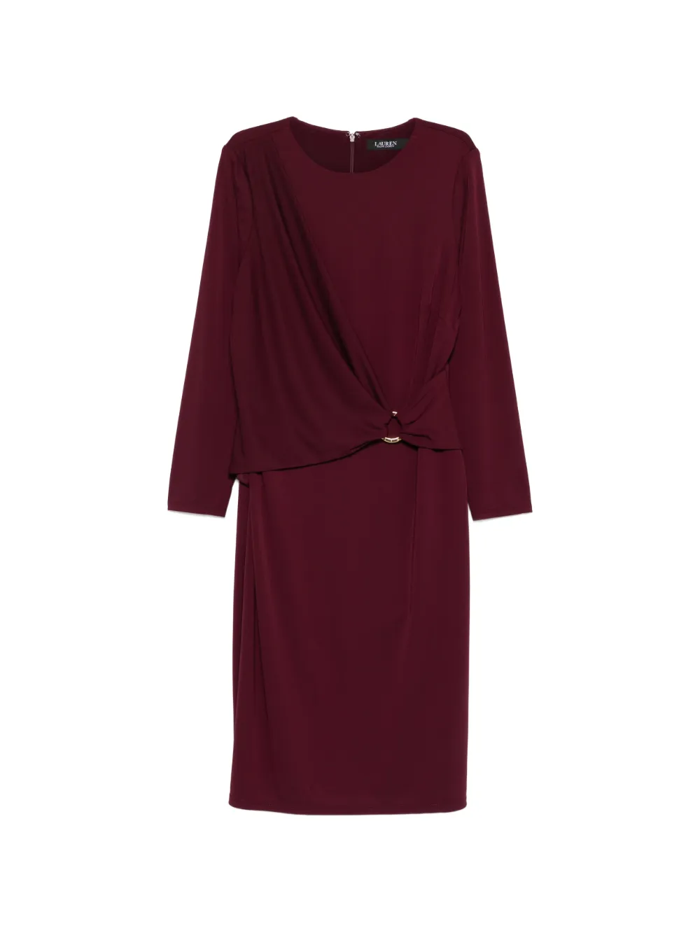 

Платье миди с драпировкой и пряжкой Lauren Ralph Lauren, красный