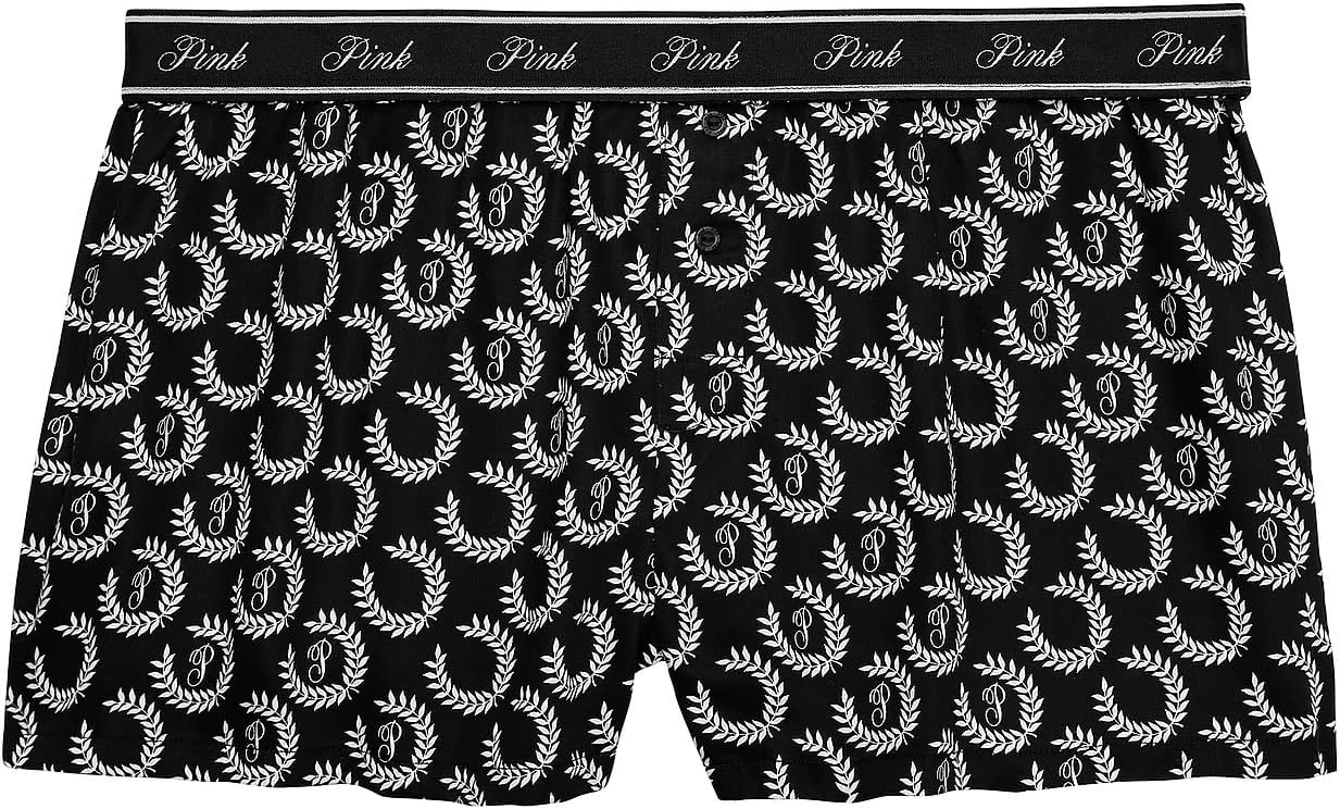 

Пижамный комплект Victoria's Secret Pink Sleep, свободный, короткий, цвет: черный, логотип, новый, Black Logo