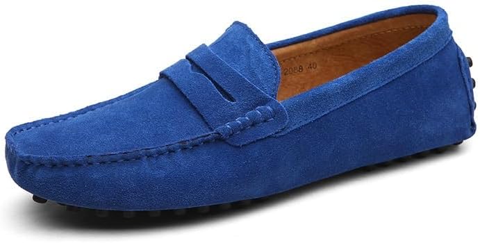 

Мужские повседневные замшевые лоферы, обувь в стиле мокасин с удобной посадкой, мягкий верх, легкие, подходят для ежедневных прогулок, вождения и т.д Zestrelax, синий