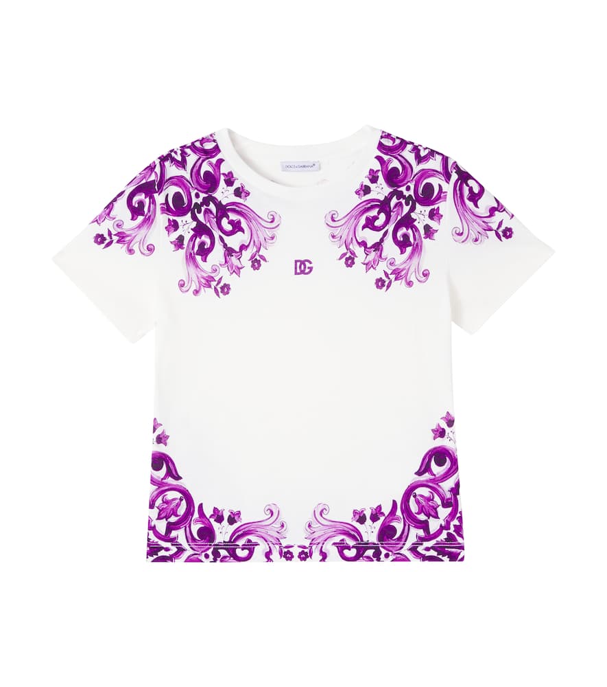 

Футболка DG Majolica из хлопка Dolce&Gabbana Kids, Maiolica 1 Viola