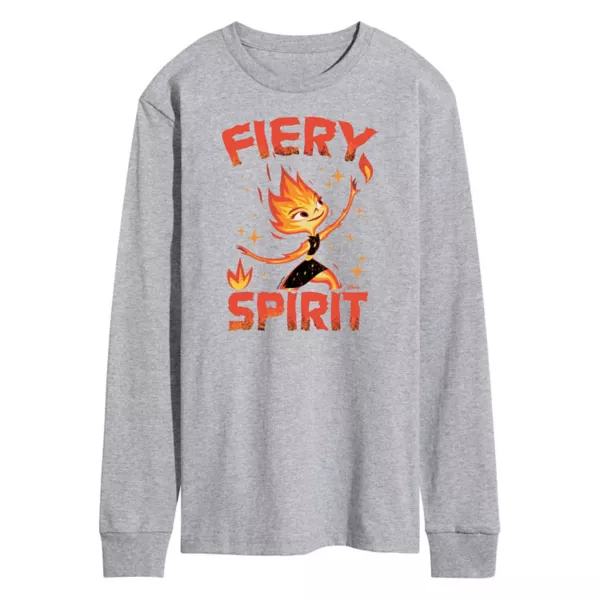 

Мужская футболка Elemental Firey Spirit с длинным рукавом Disney, серый