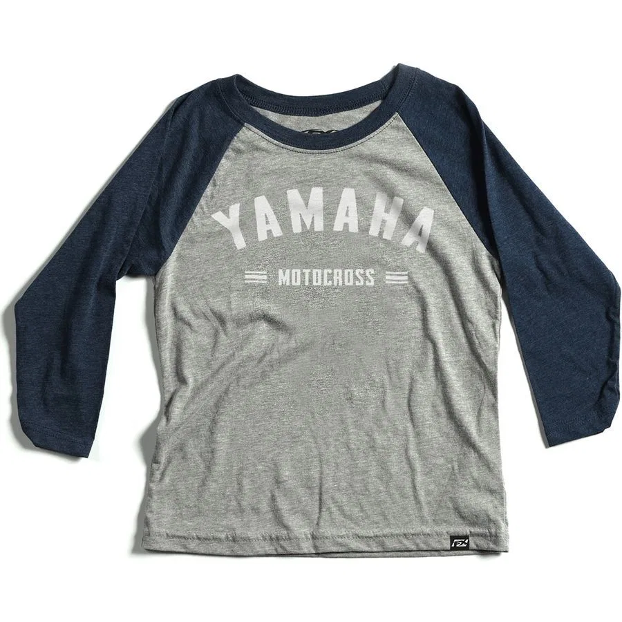 Детская бейсбольная футболка Yamaha Speedy Factory Effex, Navy/Heather Grey