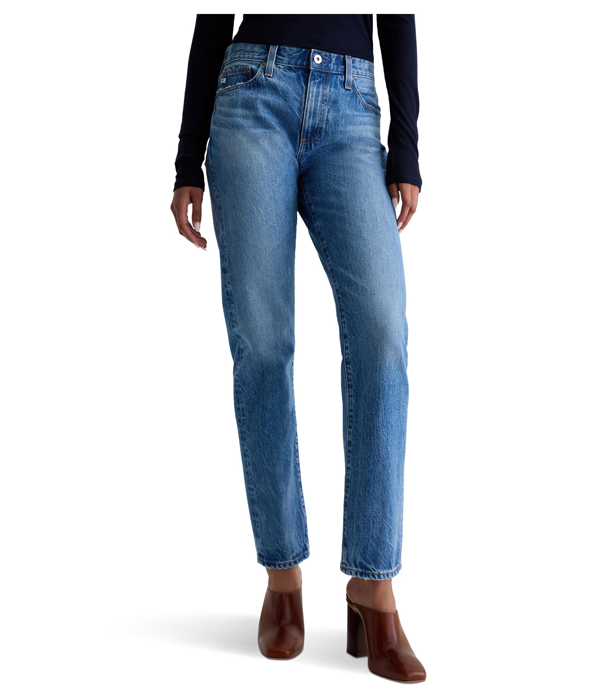 

Джинсы AG Jeans The Boyfriend Mid Rise Relaxed Fit In Candid, цвет Candid